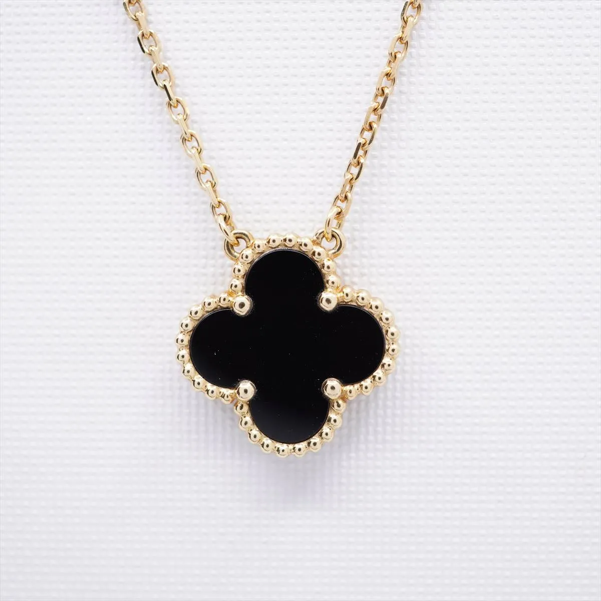 Van Cleef & Arpels Vintage Alhambra Onyx Necklace