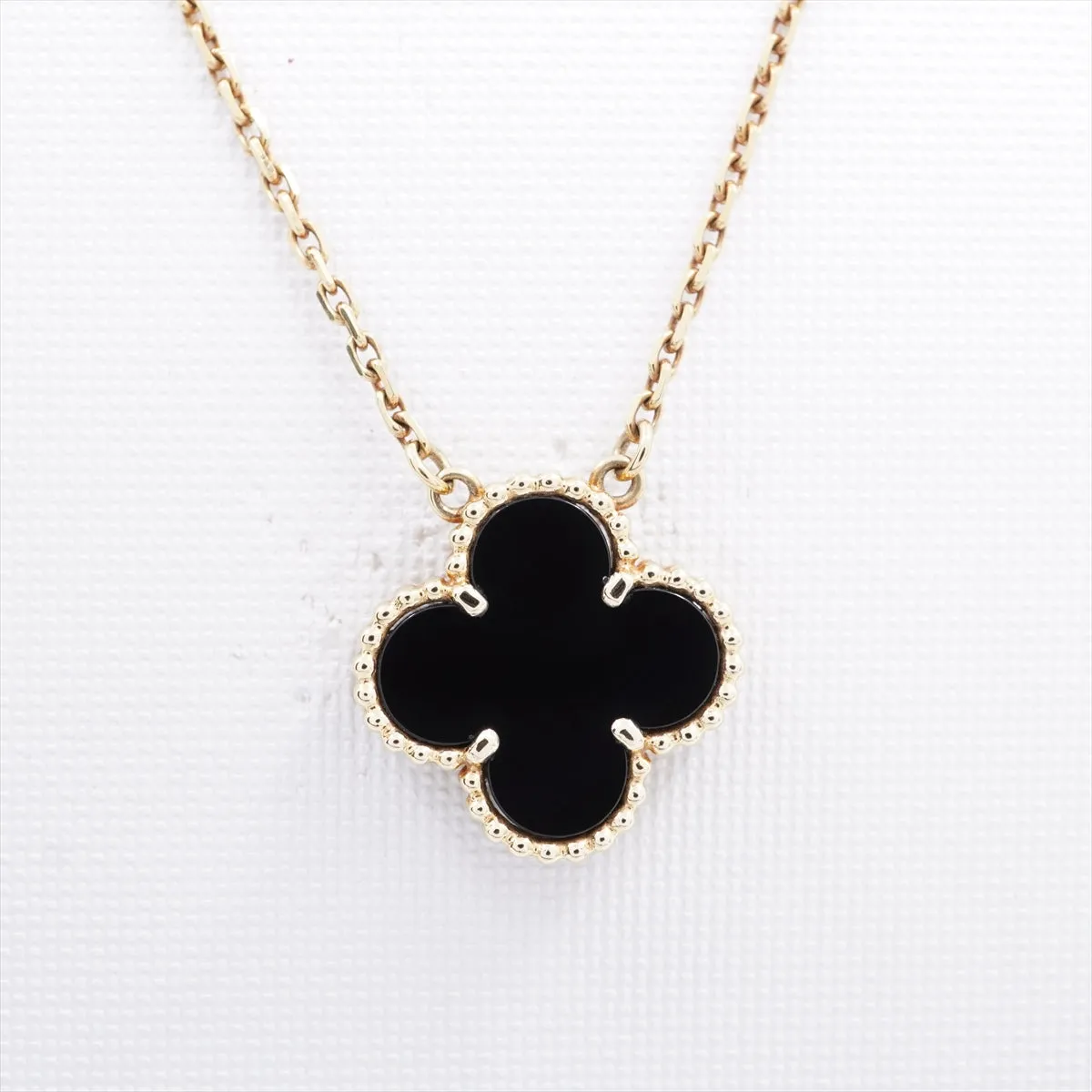 Van Cleef & Arpels Vintage Alhambra Onyx Necklace