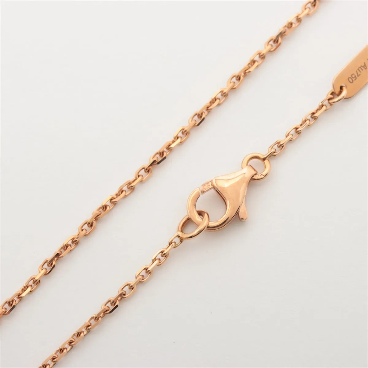 Van Cleef & Arpels Vintage Alhambra Pink Porcelain Sable diamond Necklace