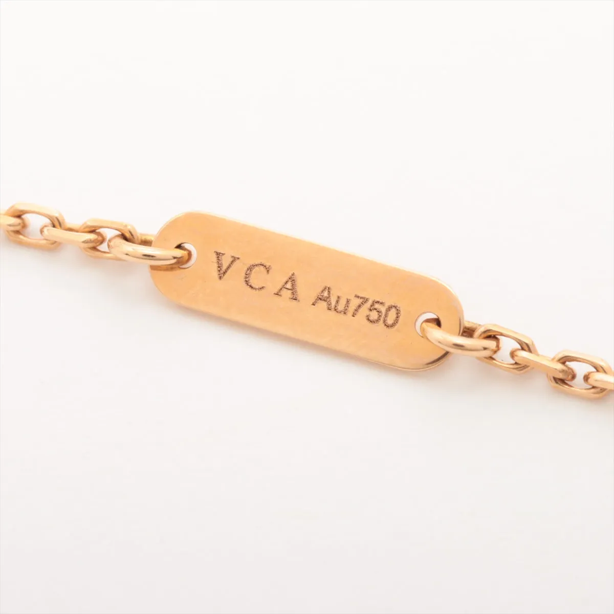 Van Cleef & Arpels Vintage Alhambra Pink Porcelain Sable diamond Necklace