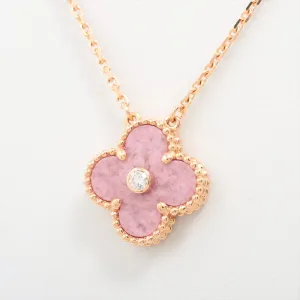Van Cleef & Arpels Vintage Alhambra Rhodonite diamond Necklace 2021