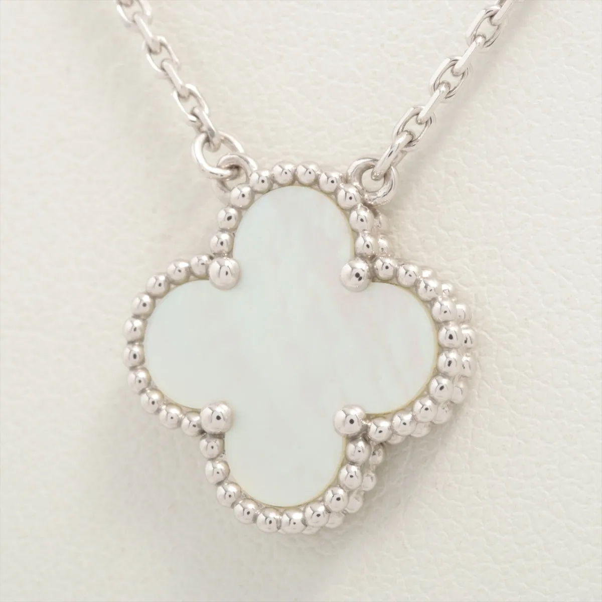 Van Cleef & Arpels white gold Vintage Alhambra White Mother Of Pearl Necklace 2021