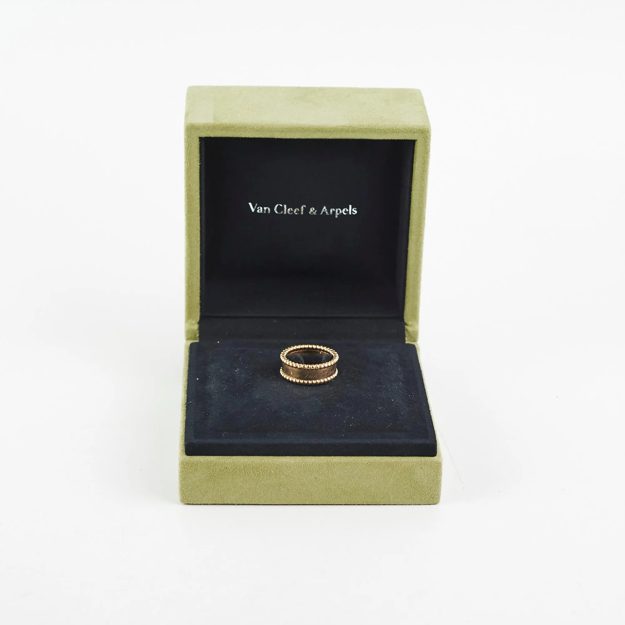 Van Cleef & Arpels Yellow Gold Perlée Signature Ring 53