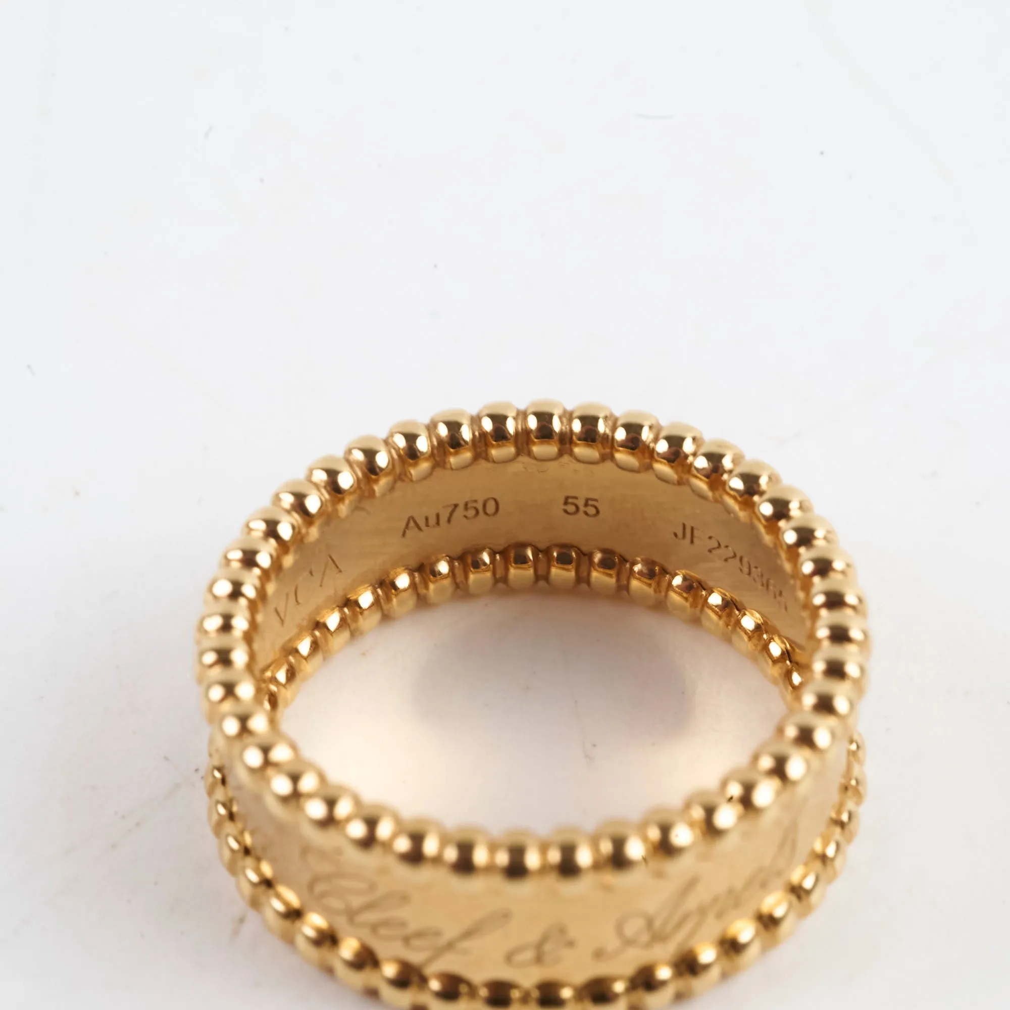 Van Cleef & Arpels Yellow Gold Perlee Signature Ring Size 55 2023