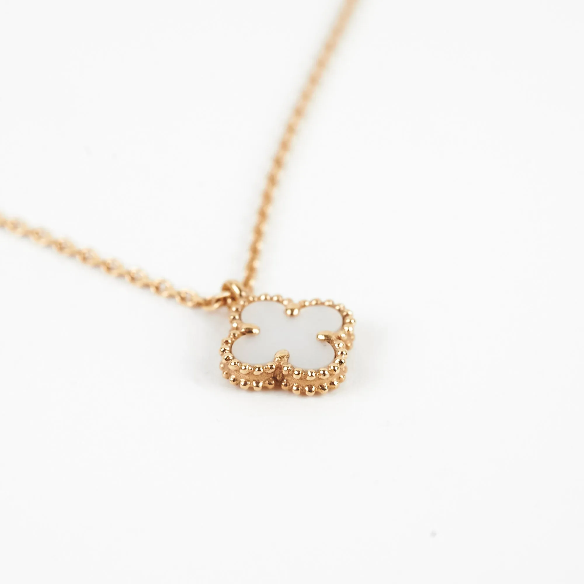 Van Cleef and Arpels Sweet Alhambra Mother of Pearl MOP Necklace