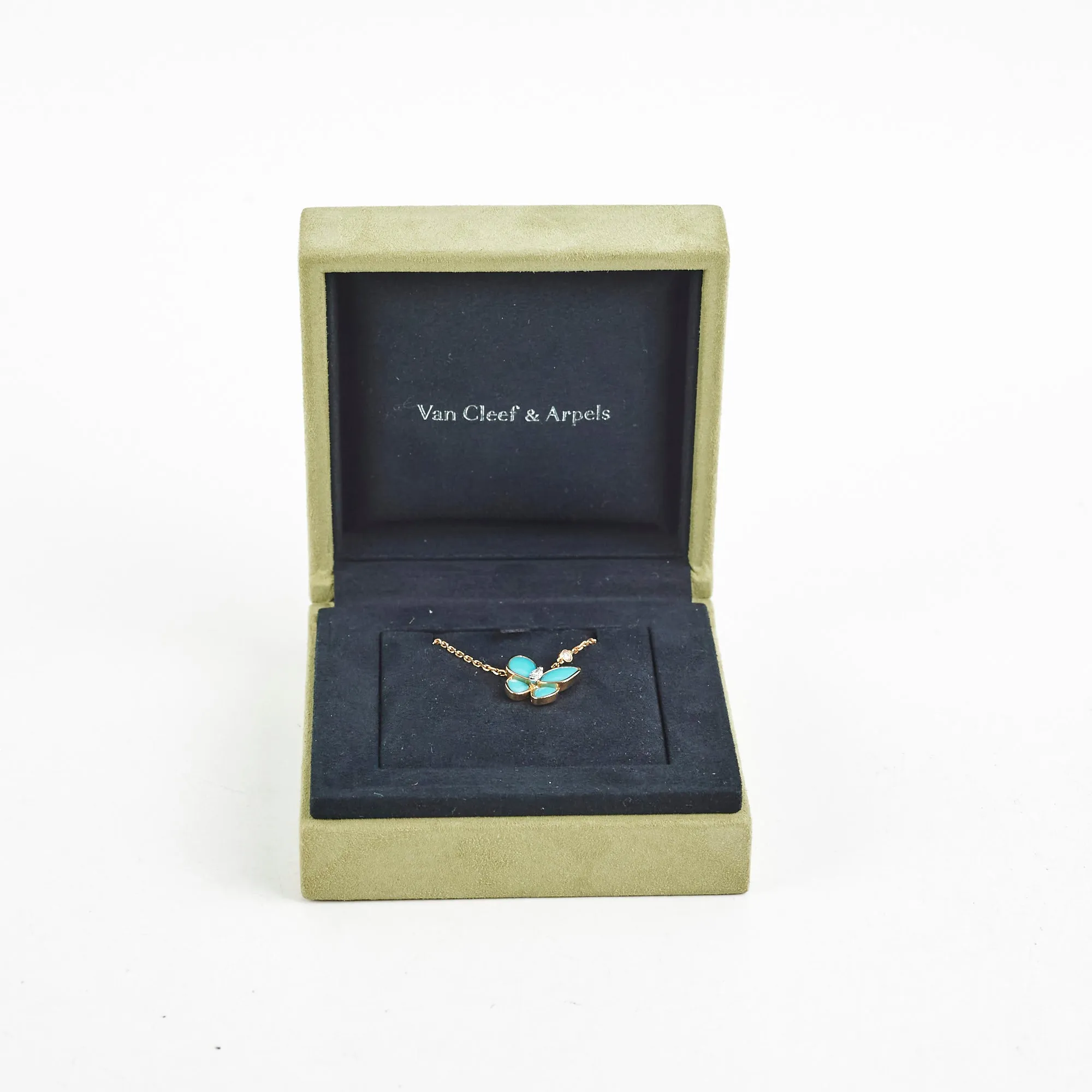 Van Cleef and Arpels Turqoise Two Butterfly Pendant