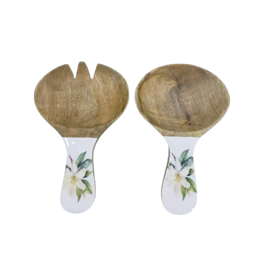 Van Deurs Danmark Servers Short Mango White Flower Set Of 2