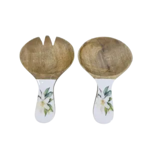 Van Deurs Danmark Servers Short Mango White Flower Set Of 2