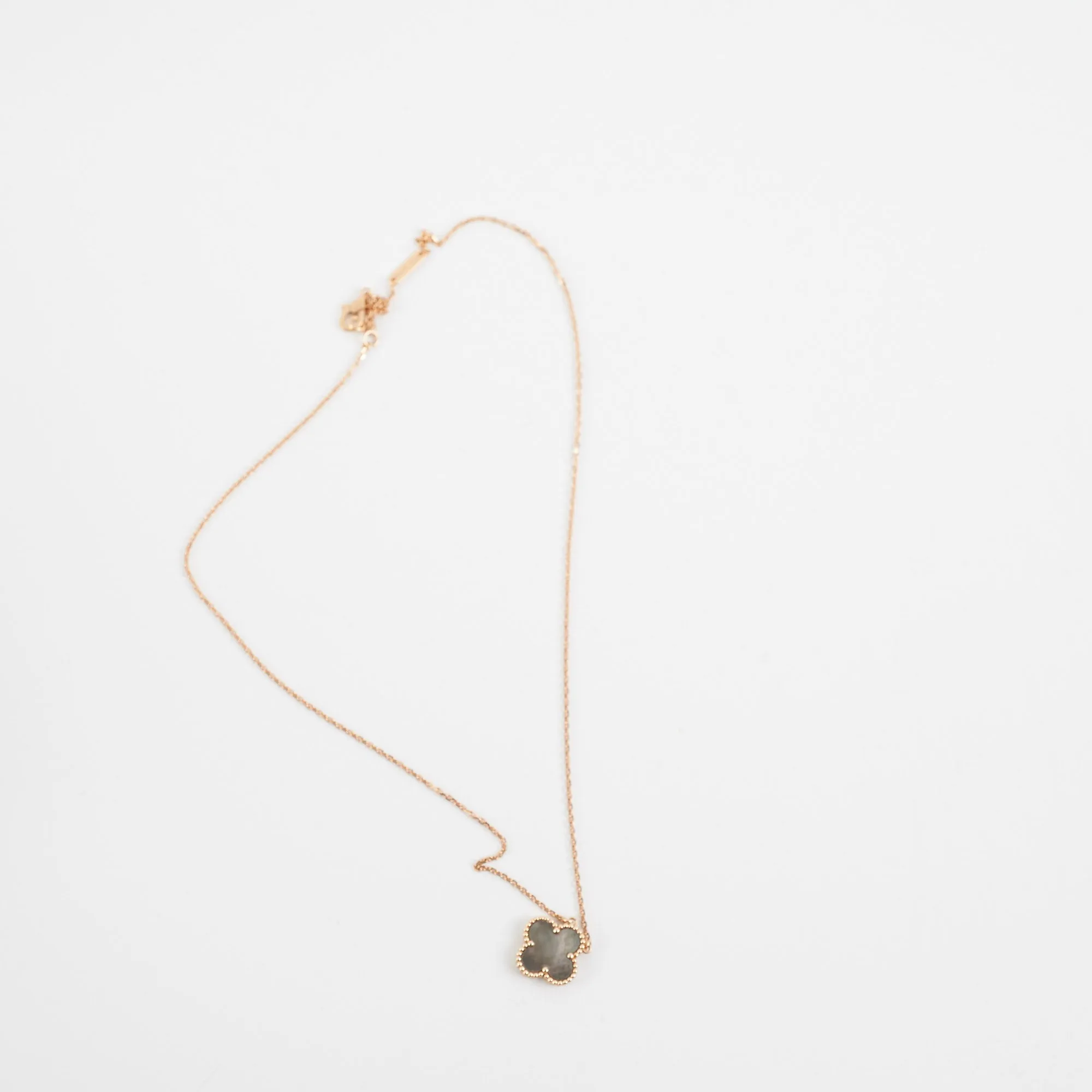 VCA Van Cleef & Arpels Alhambra Grey Mother Of Pearl MOP Necklace