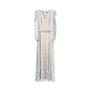 Velvety Couture Women's Arena Cream Long Dress