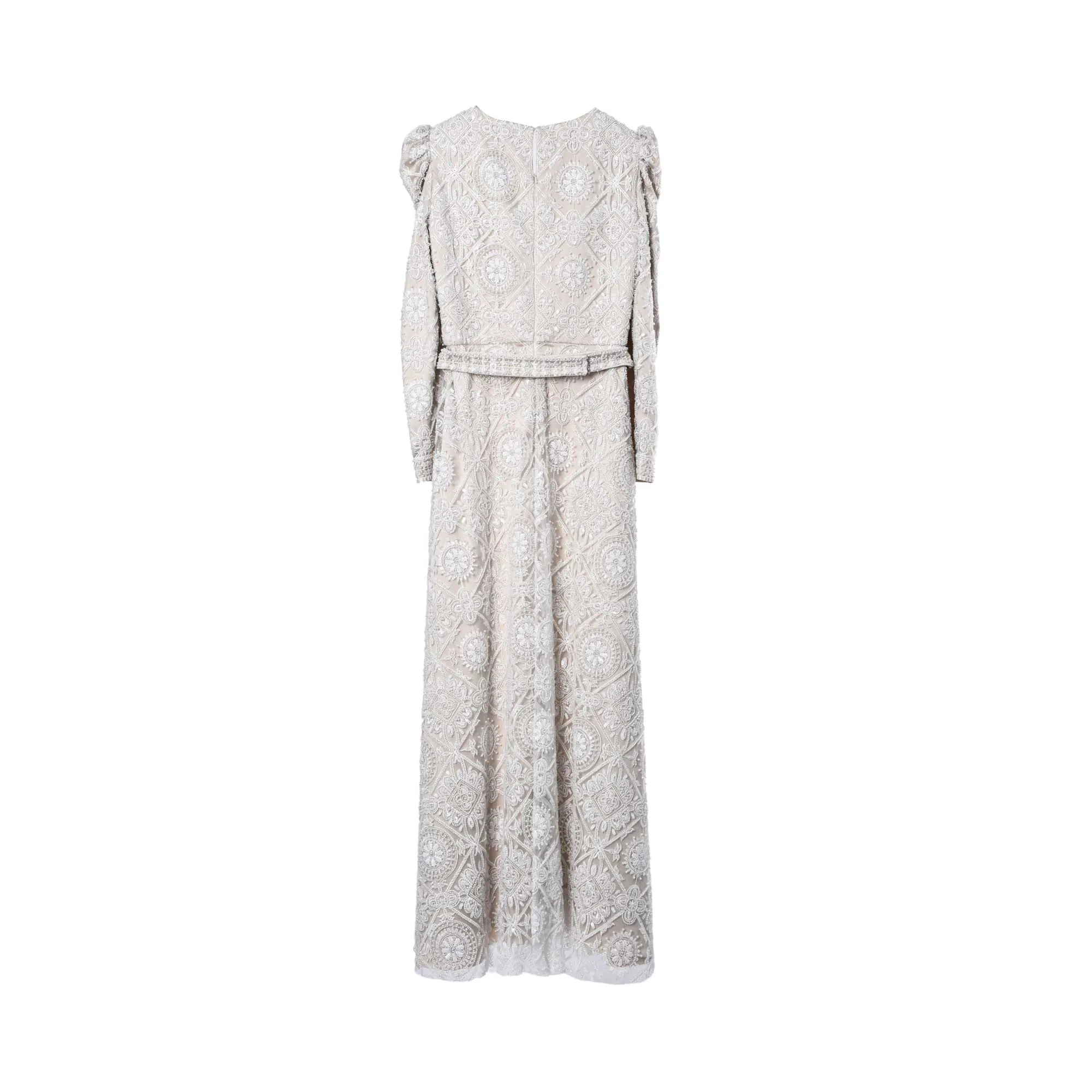 Velvety Couture Women's Arena Cream Long Dress