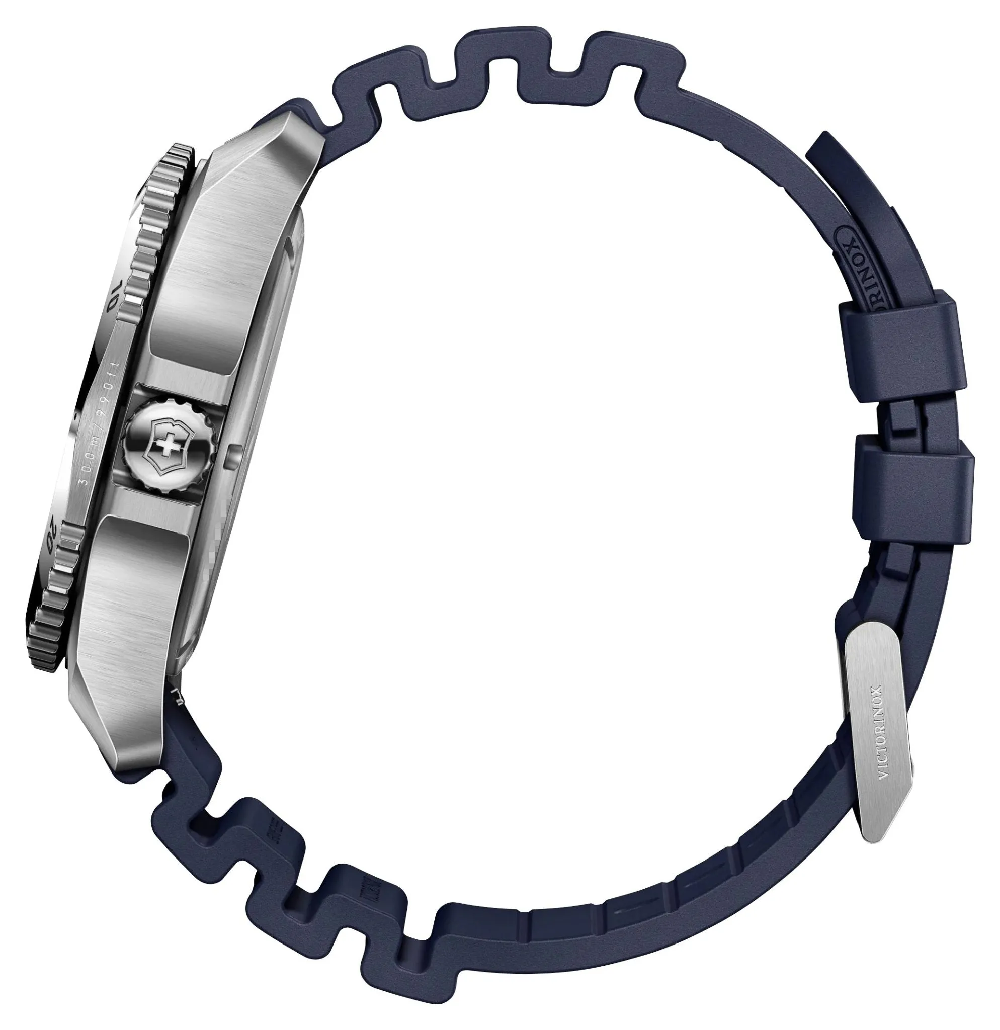 Victorinox Swiss Army Dive Pro Stainless Steel Blue Dial Blue Rubber Strap Date Divers Quartz Mens Watch 241991