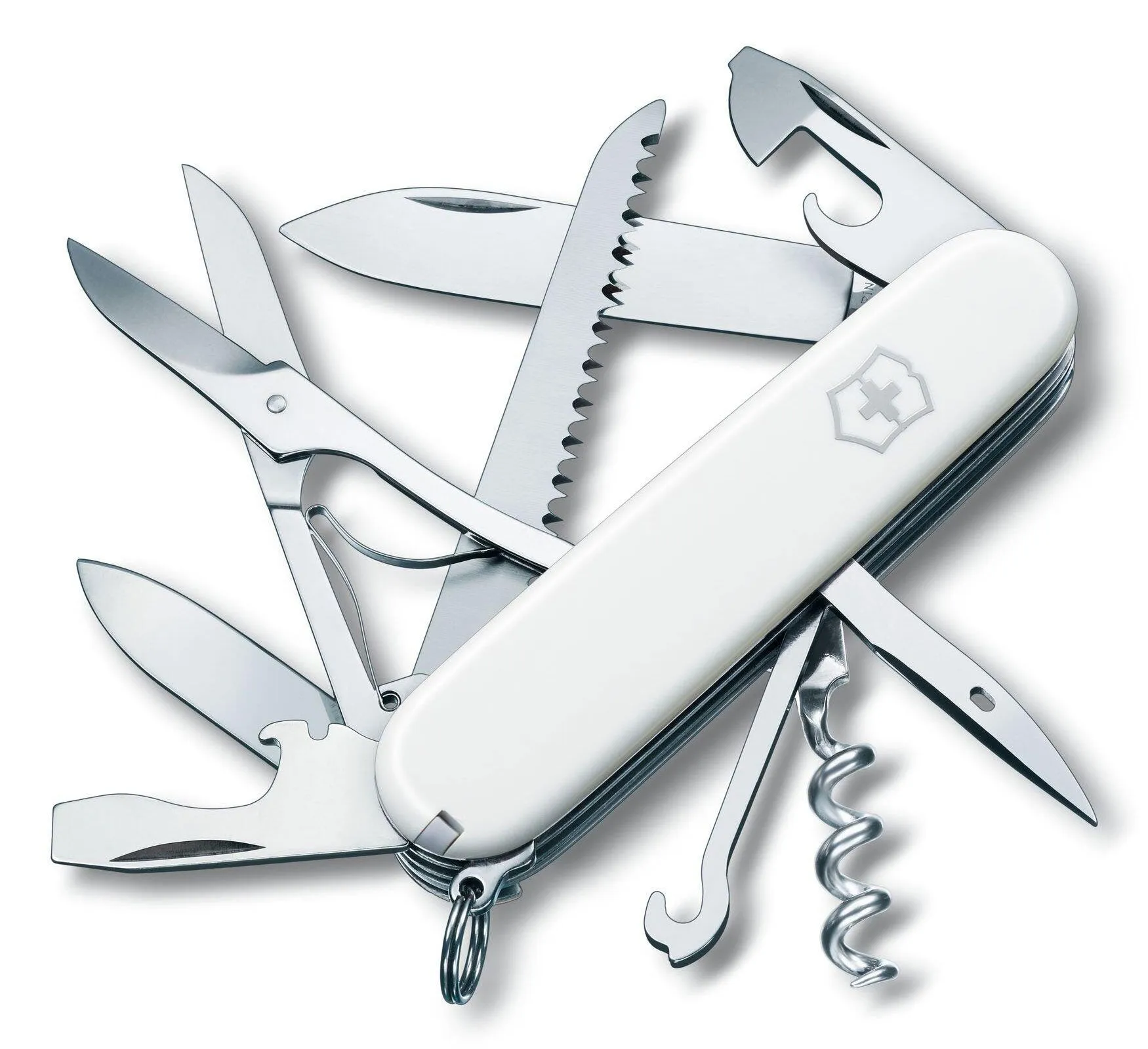 Victorinox Swiss Army Huntsman White Medium Pocket Knife with 15 Functions 1.3713.7