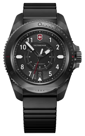 Victorinox Swiss Army Journey 1884 Black Stainless Steel Black Dial Black Rubber Strap Date Divers Quartz Mens Watch 241982