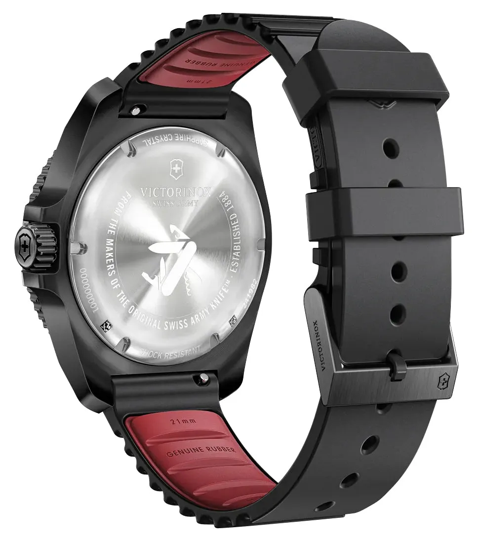 Victorinox Swiss Army Journey 1884 Black Stainless Steel Black Dial Black Rubber Strap Date Divers Quartz Mens Watch 241982