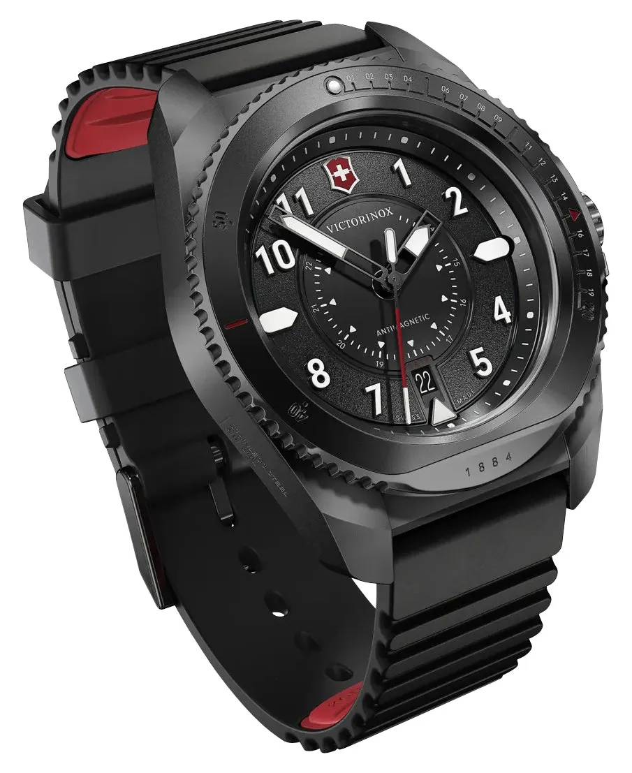 Victorinox Swiss Army Journey 1884 Black Stainless Steel Black Dial Black Rubber Strap Date Divers Quartz Mens Watch 241982