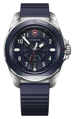Victorinox Swiss Army Journey 1884 Stainless Steel Blue Dial Blue Rubber Strap Date Divers Quartz Mens Watch 241975