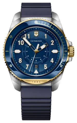 Victorinox Swiss Army Journey 1884 Stainless Steel Blue Dial Blue Rubber Strap Date Divers Quartz Mens Watch 242013