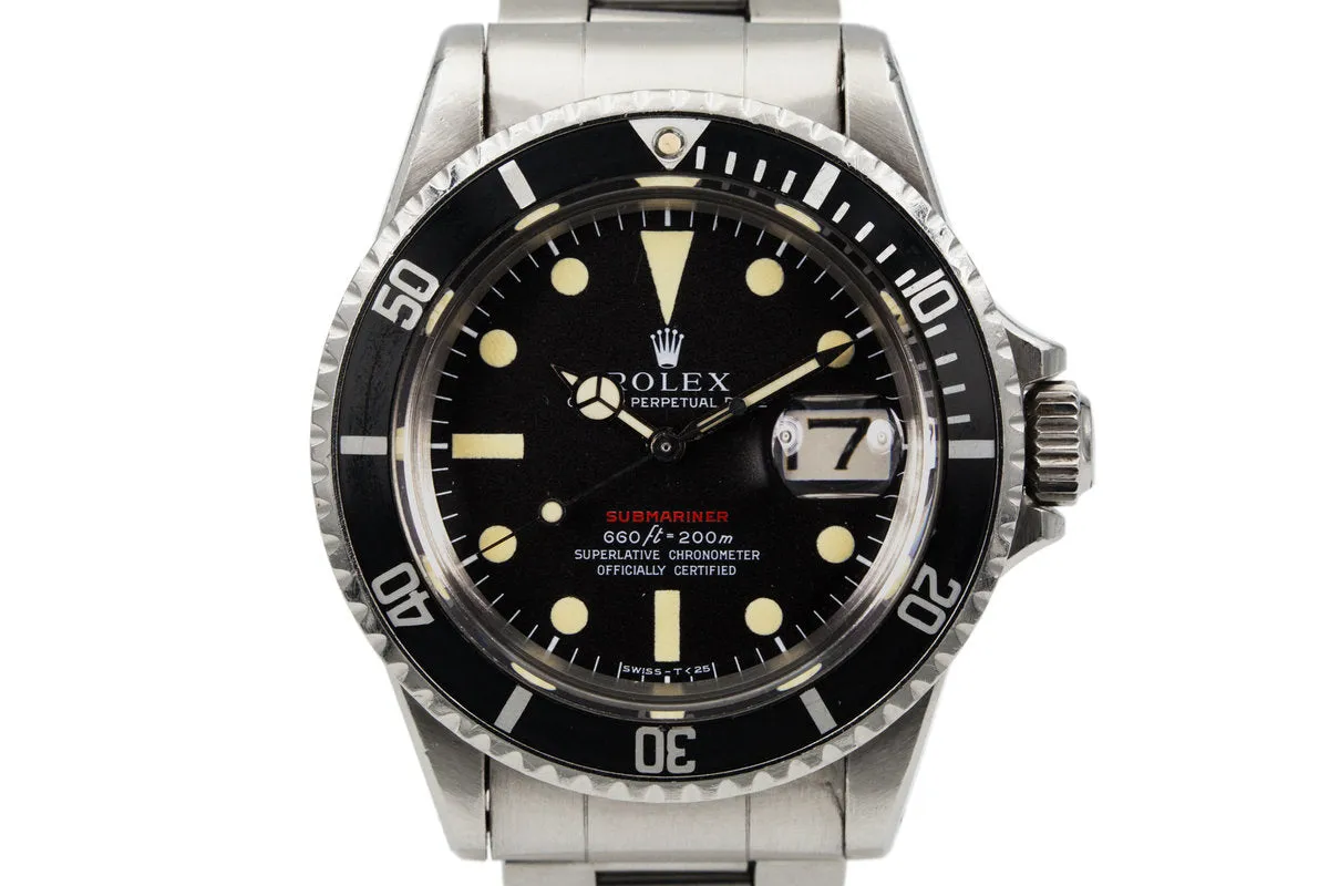Vintage 1970 Rolex Red Submariner Mark IV Dial