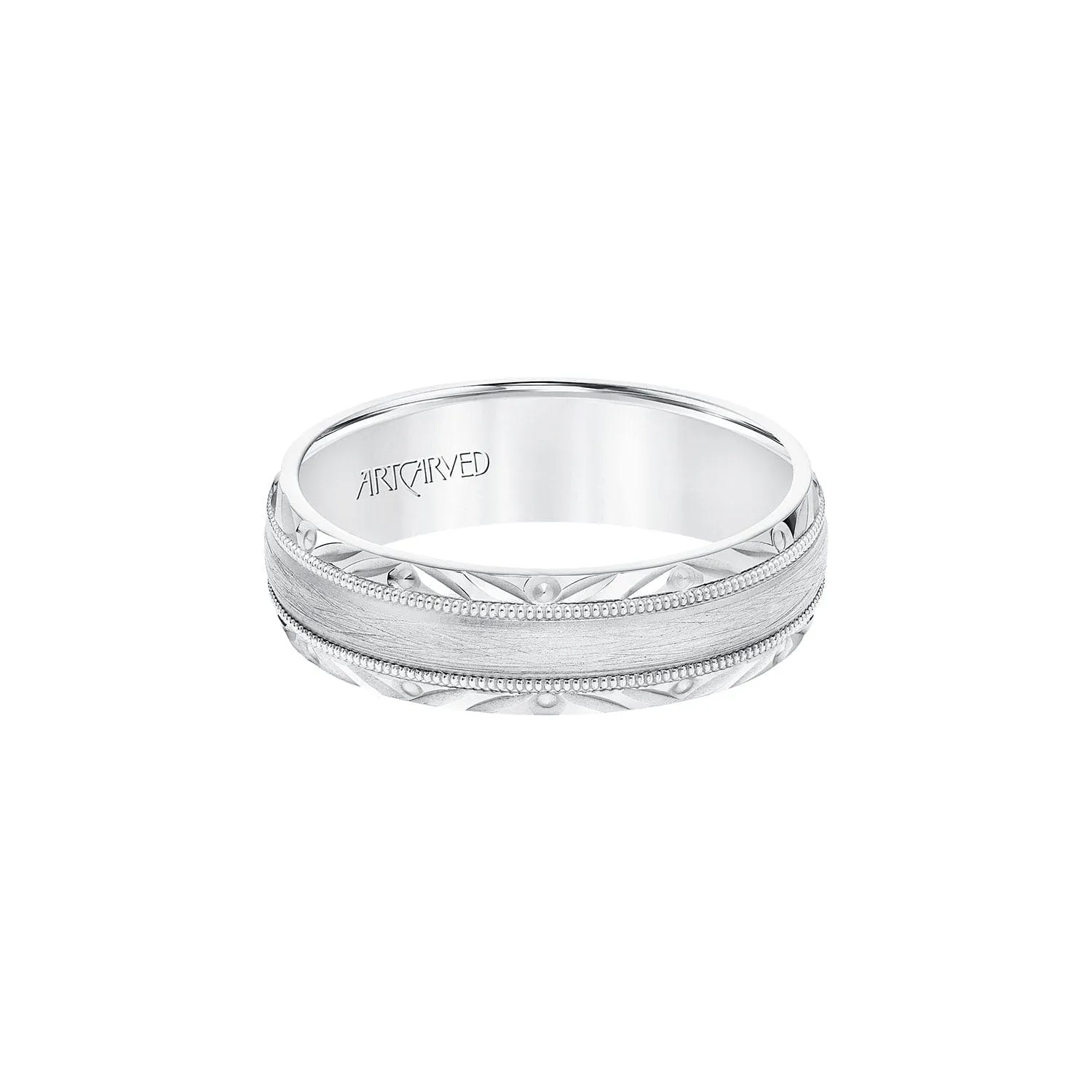 Vintage Textual Design 6.5mm Band