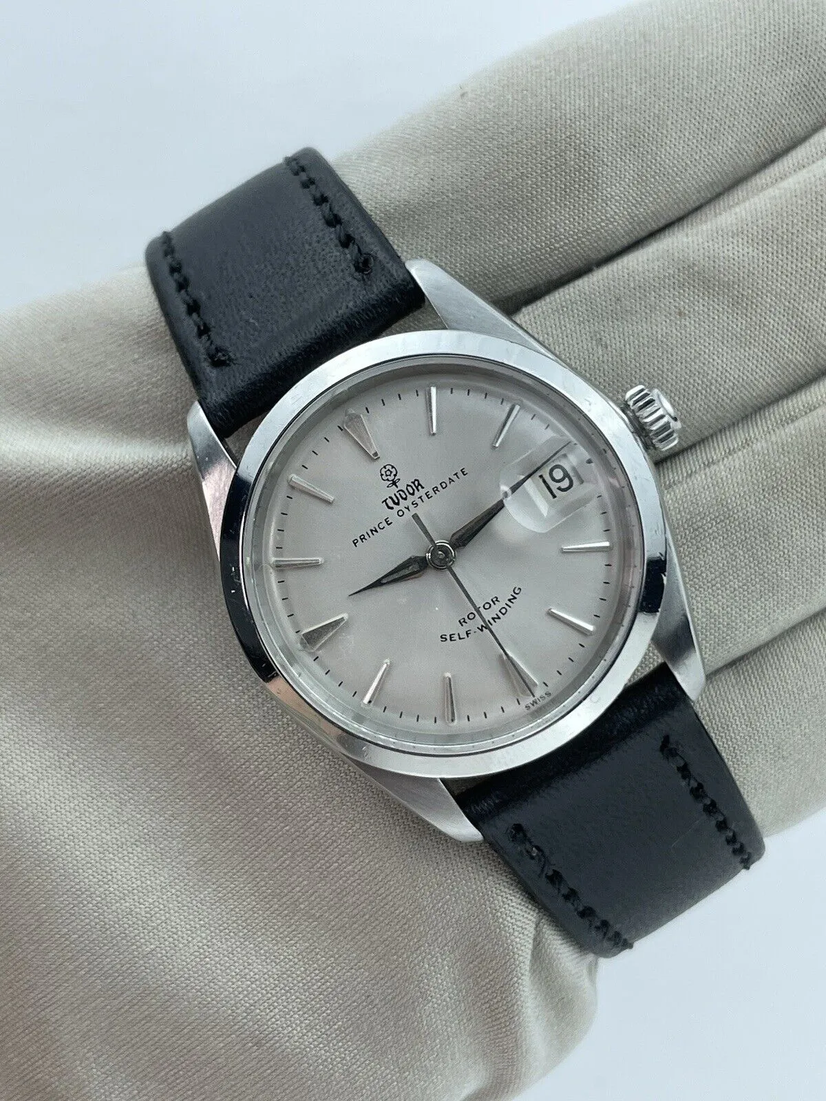 Vintage Tudor Prince Oysterdate Ref 7966 Automatic Silver Dial Steel Mens Unisex