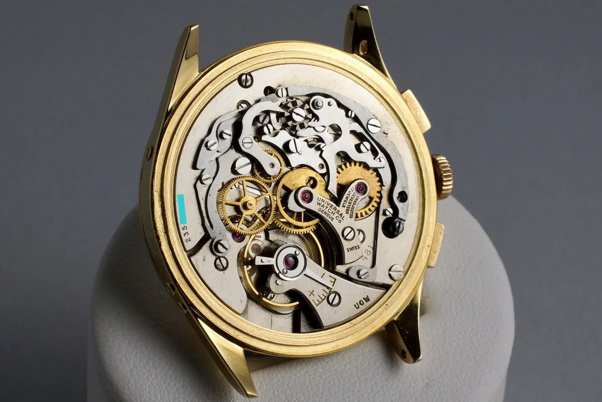Vintage YG Universal Geneve Tri-Compax 57278 Triple Date Moonphase with Service Papers