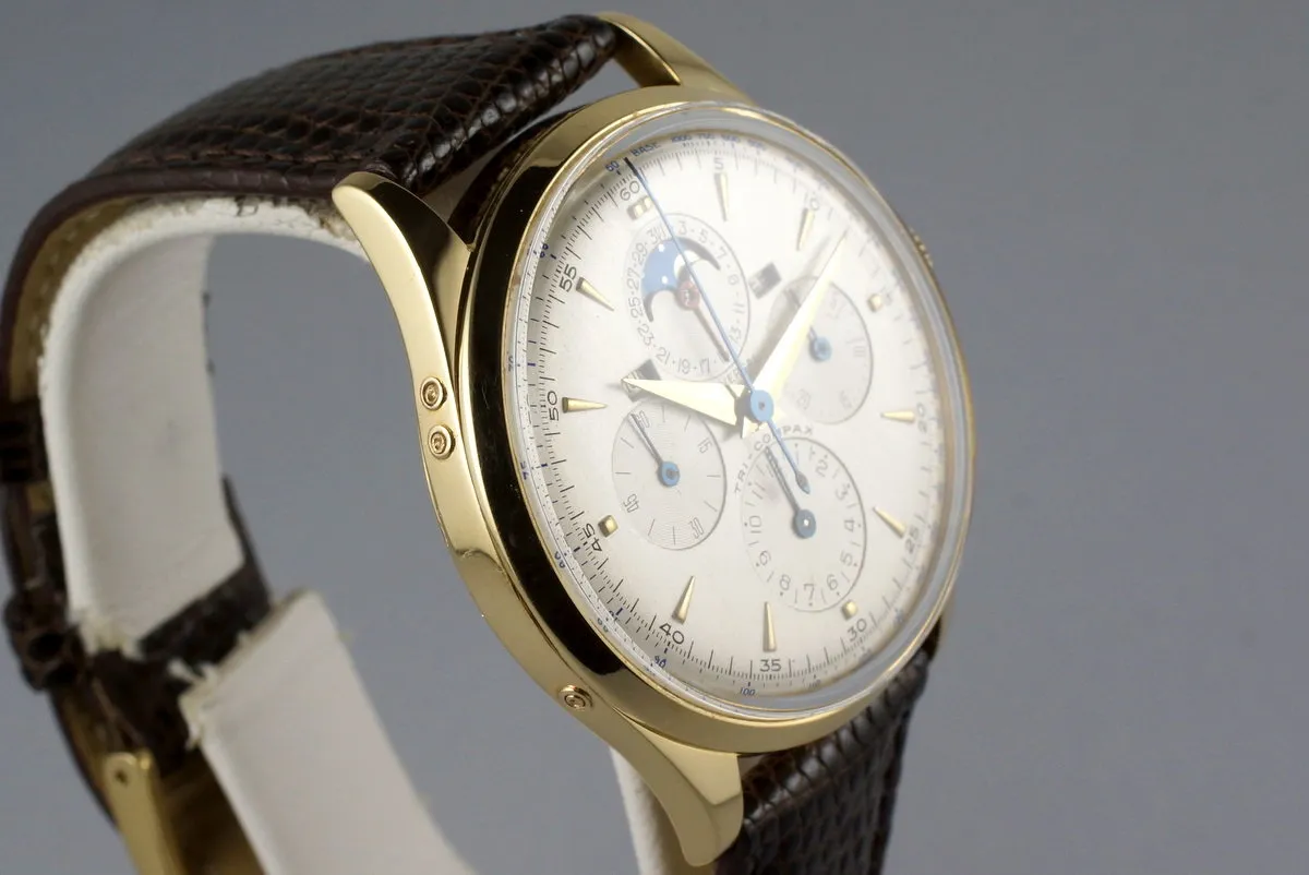 Vintage YG Universal Geneve Tri-Compax 57278 Triple Date Moonphase with Service Papers