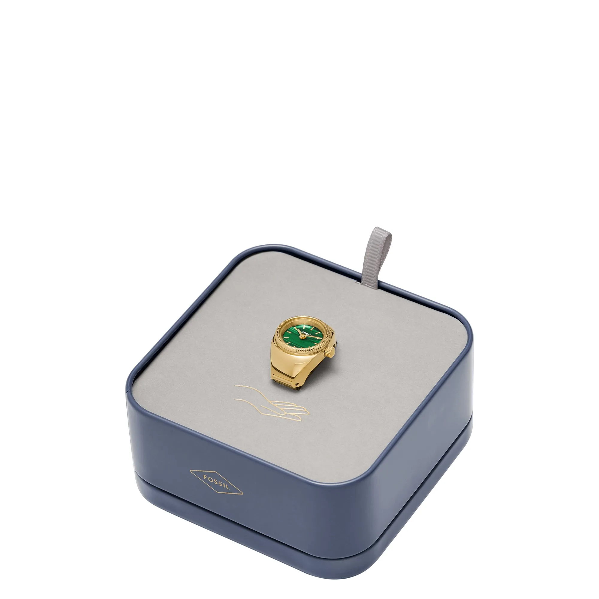 Watch Ring Two-Hand Gold-Tone Stainless Steel