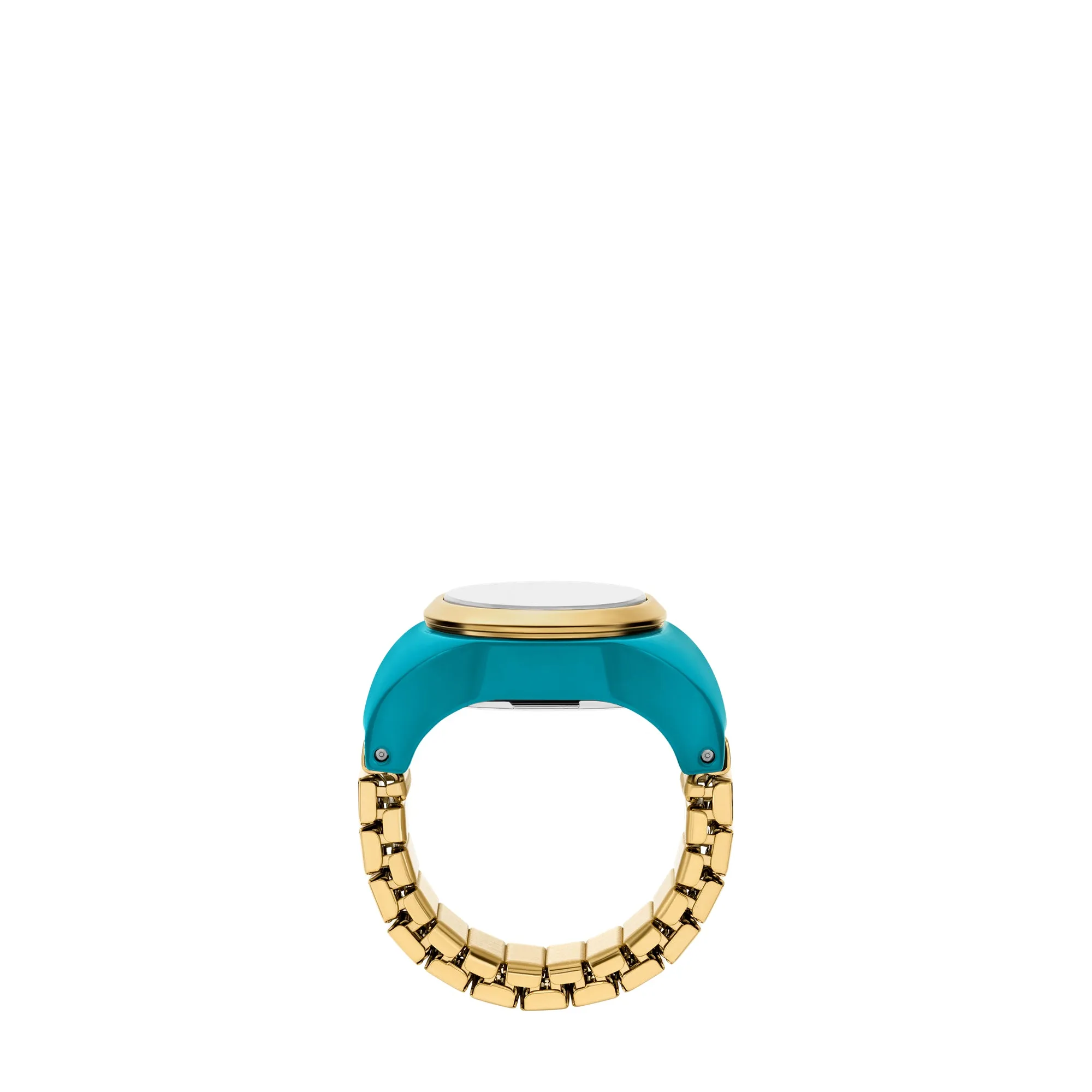 Watch Ring Two-Hand Gold-Tone Stainless Steel