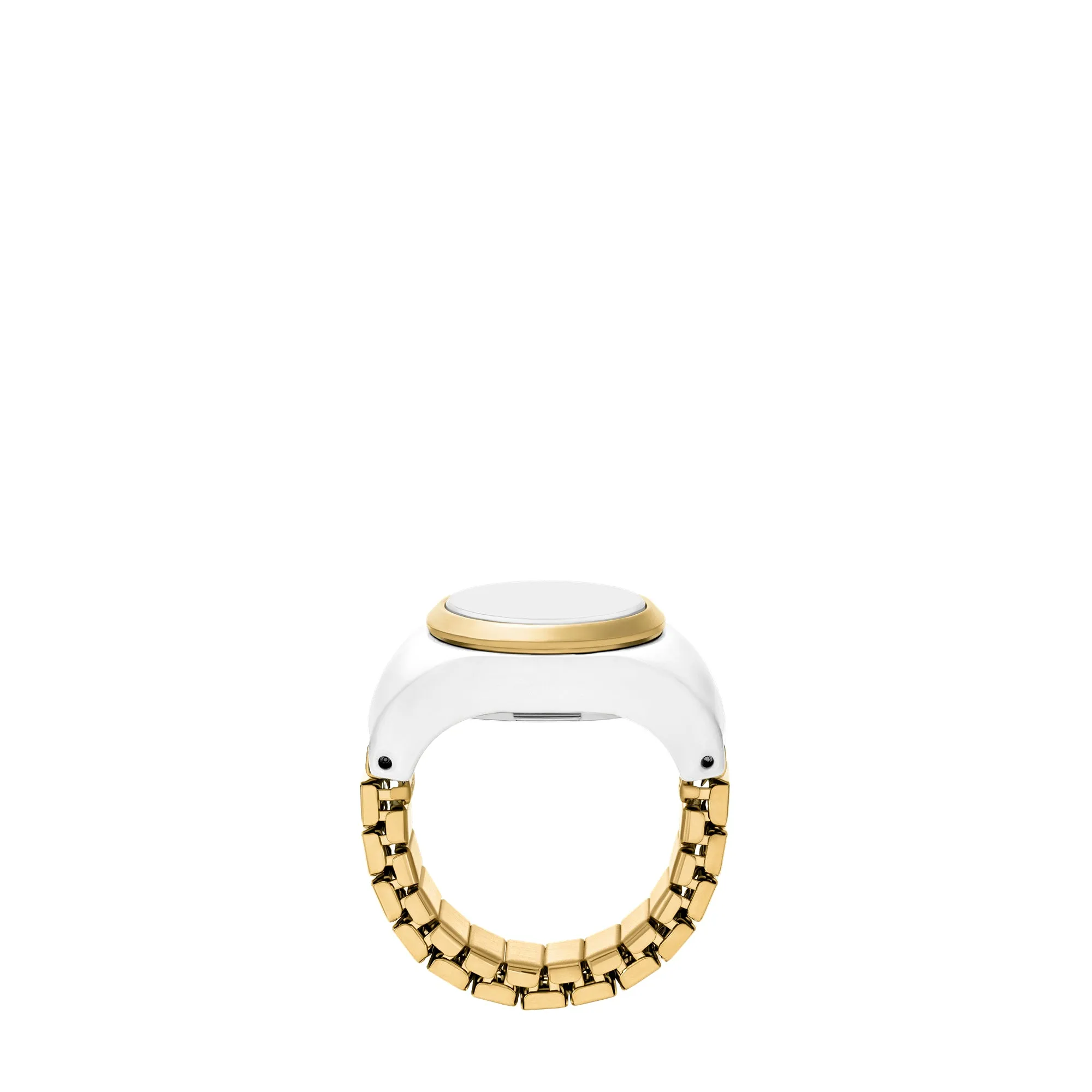 Watch Ring Two-Hand Gold-Tone Stainless Steel