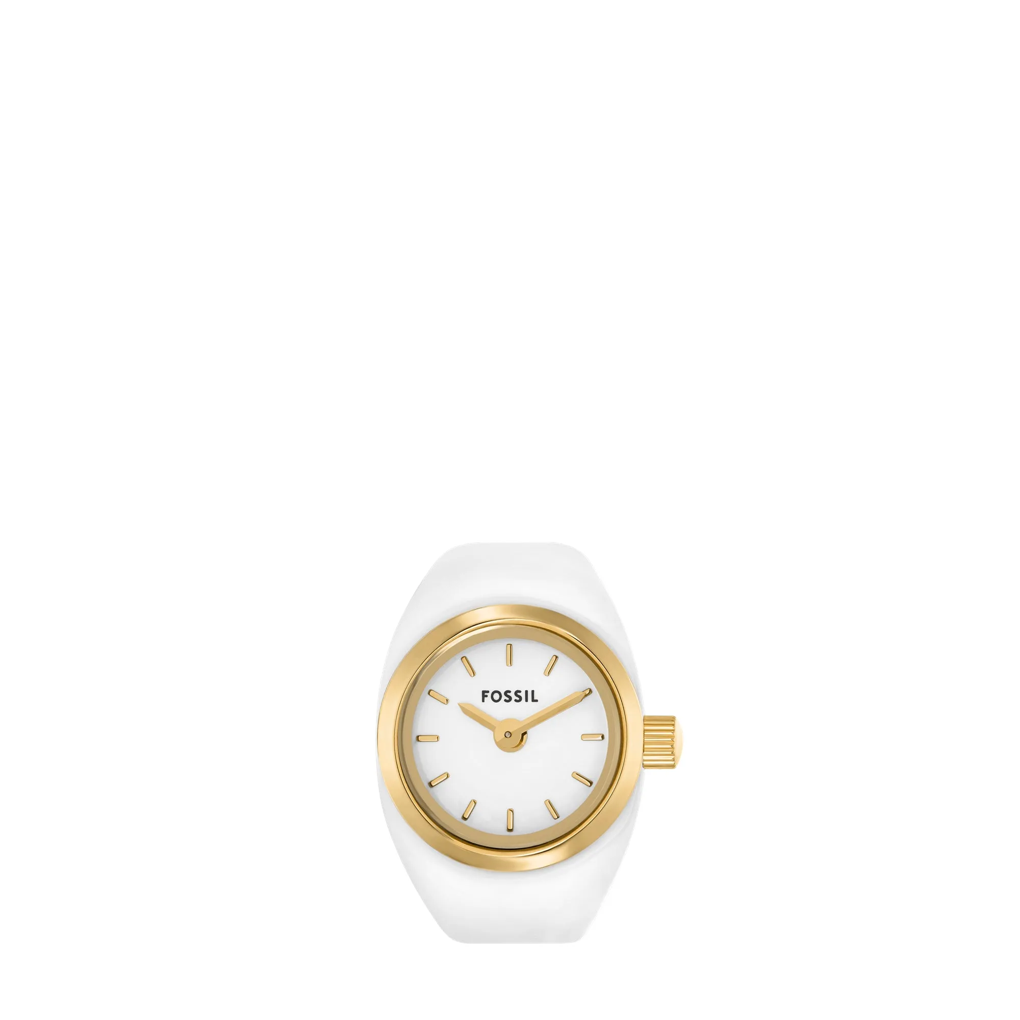 Watch Ring Two-Hand Gold-Tone Stainless Steel