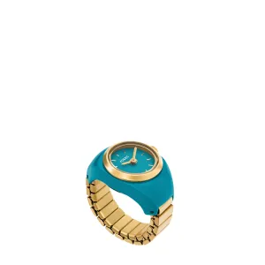 Watch Ring Two-Hand Gold-Tone Stainless Steel