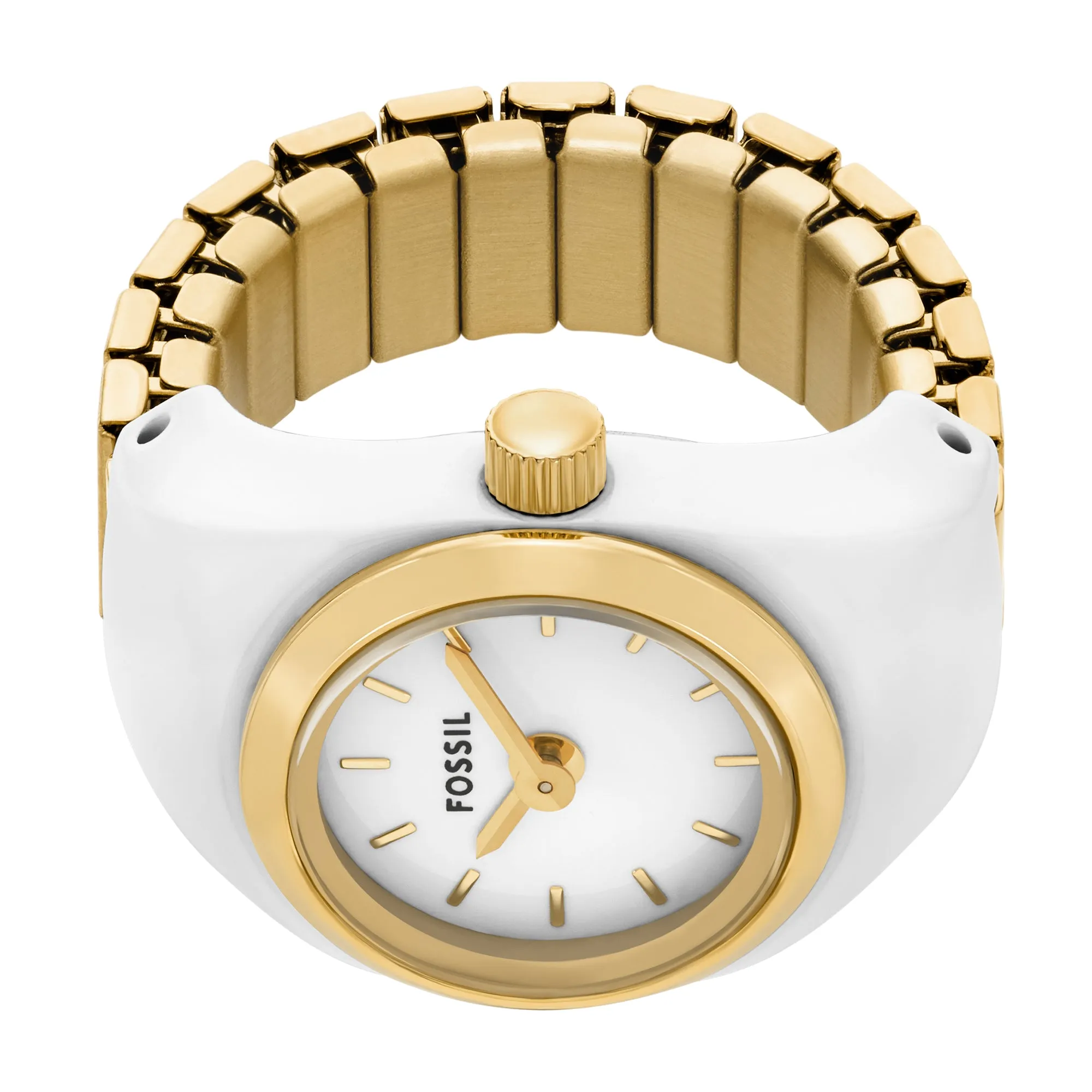 Watch Ring Two-Hand Gold-Tone Stainless Steel