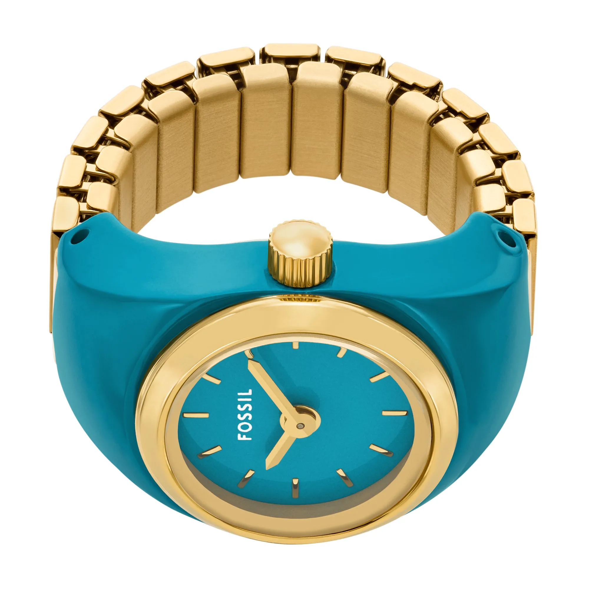 Watch Ring Two-Hand Gold-Tone Stainless Steel