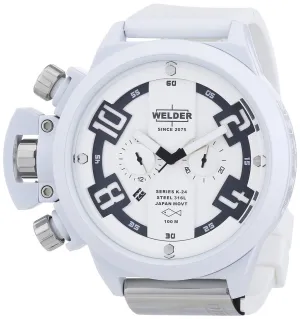 Welder by U-Boat K24 Oversize Chronograph White Ion-Plated Steel Rubber Mens Watch K24-3311