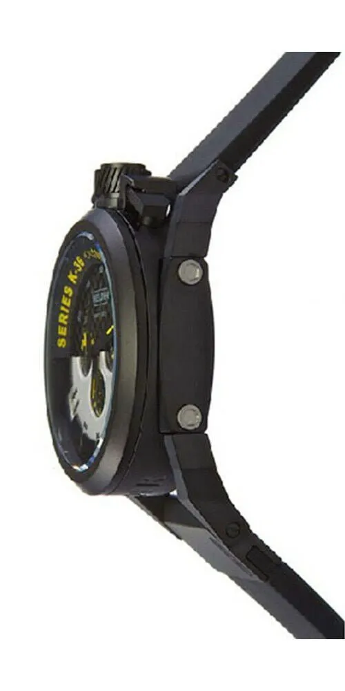 Welder by U-boat K36 Chronograph Black Ion-Plated Steel Mens Watch Rubber Strap K36-2402