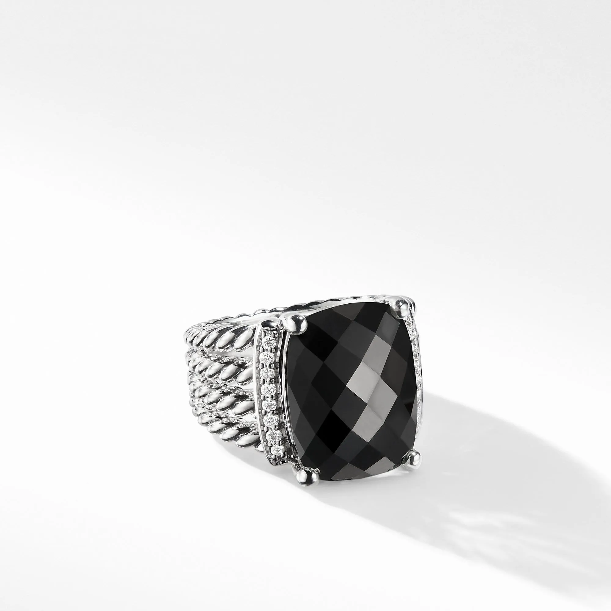 Wheaton Ring with Black Onyx and Diamonds