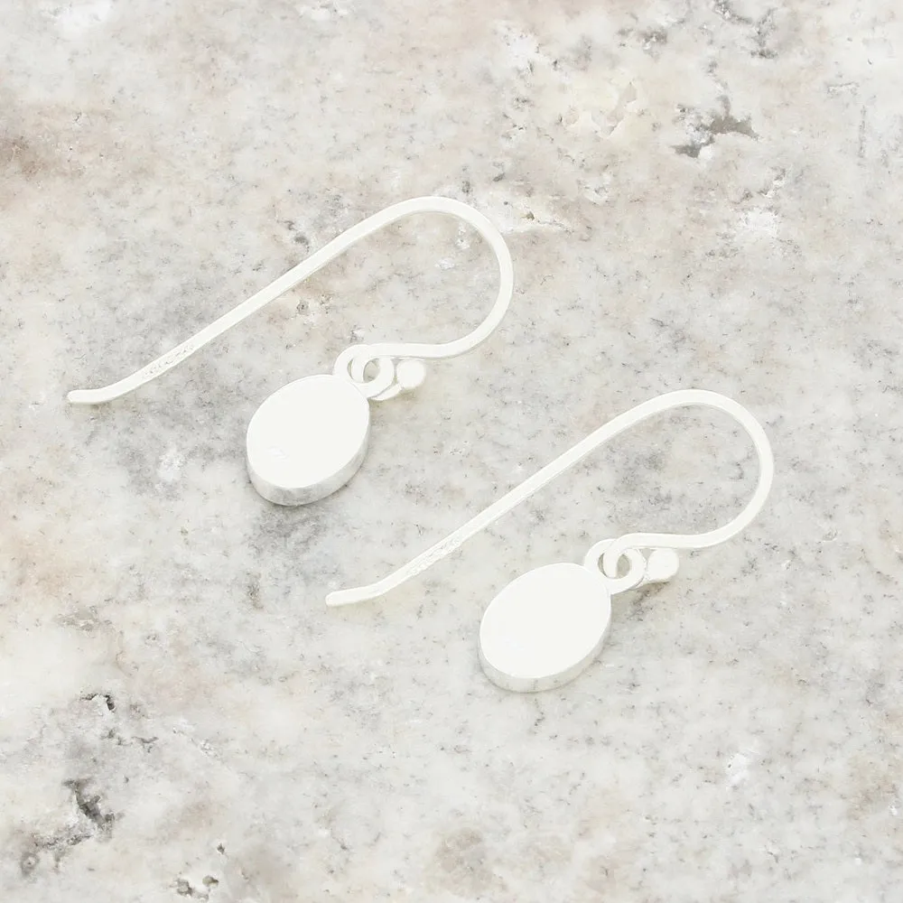 Whitby Jet Sterling Silver Oval Drop Earrings