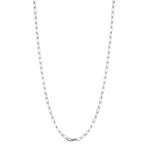 White Gold Flat Link Chain
