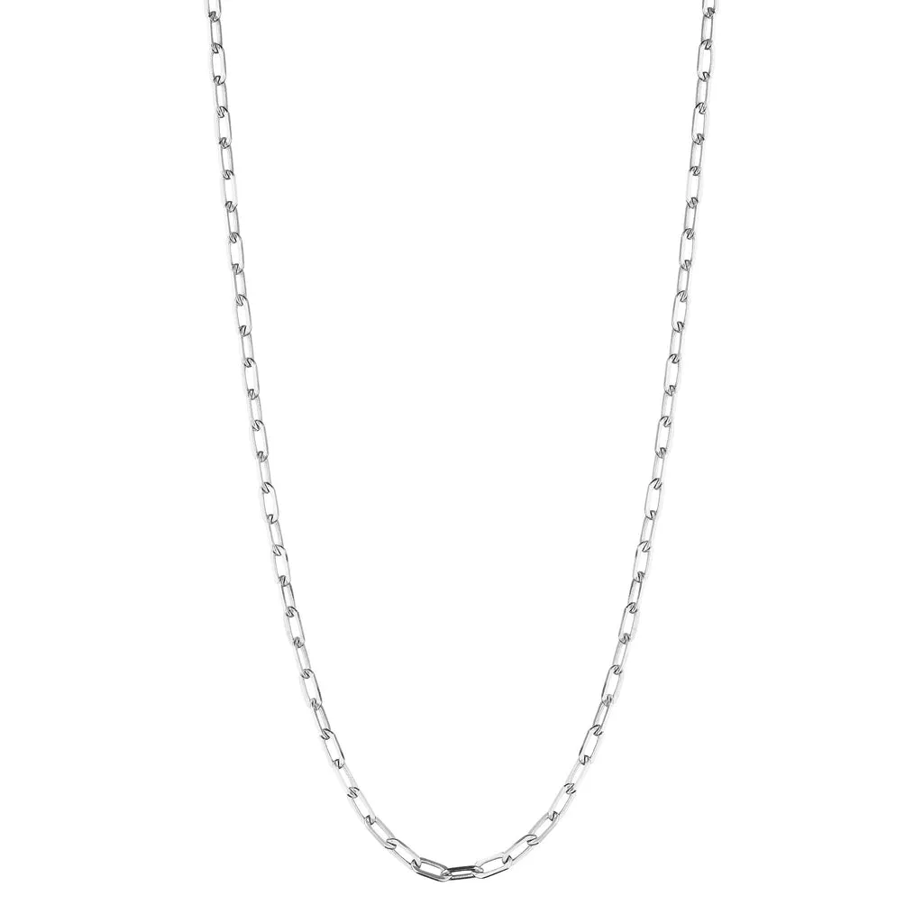 White Gold Flat Link Chain