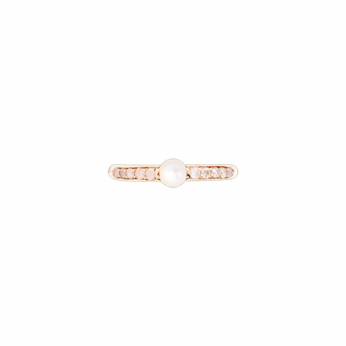 White Mother of Pearl and Icy Diamond M'Ama Non M'Ama Ring