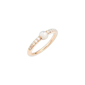White Mother of Pearl and Icy Diamond M'Ama Non M'Ama Ring