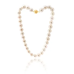 White South Sea 12-15mm Pearl Strand with 9ct Yellow Gold Satin Clasp
