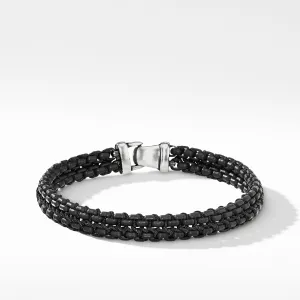 Woven Box Chain Bracelet in Black